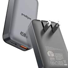 Prodigee Energee Ultra Slim 45W Dual Wall Charger Gray