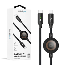 Prodigee Dual Type-C + Watch Braided Cable 60W (1.5m) Black