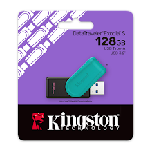 Kingston 128GB USB-A 3.2 DataTraveler Exodia S Black Turquoise