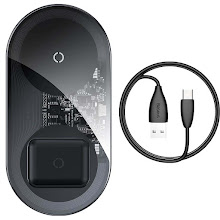 Baseus Simple 2in1 Wireless Charger 18W Max For Phones+Pods 